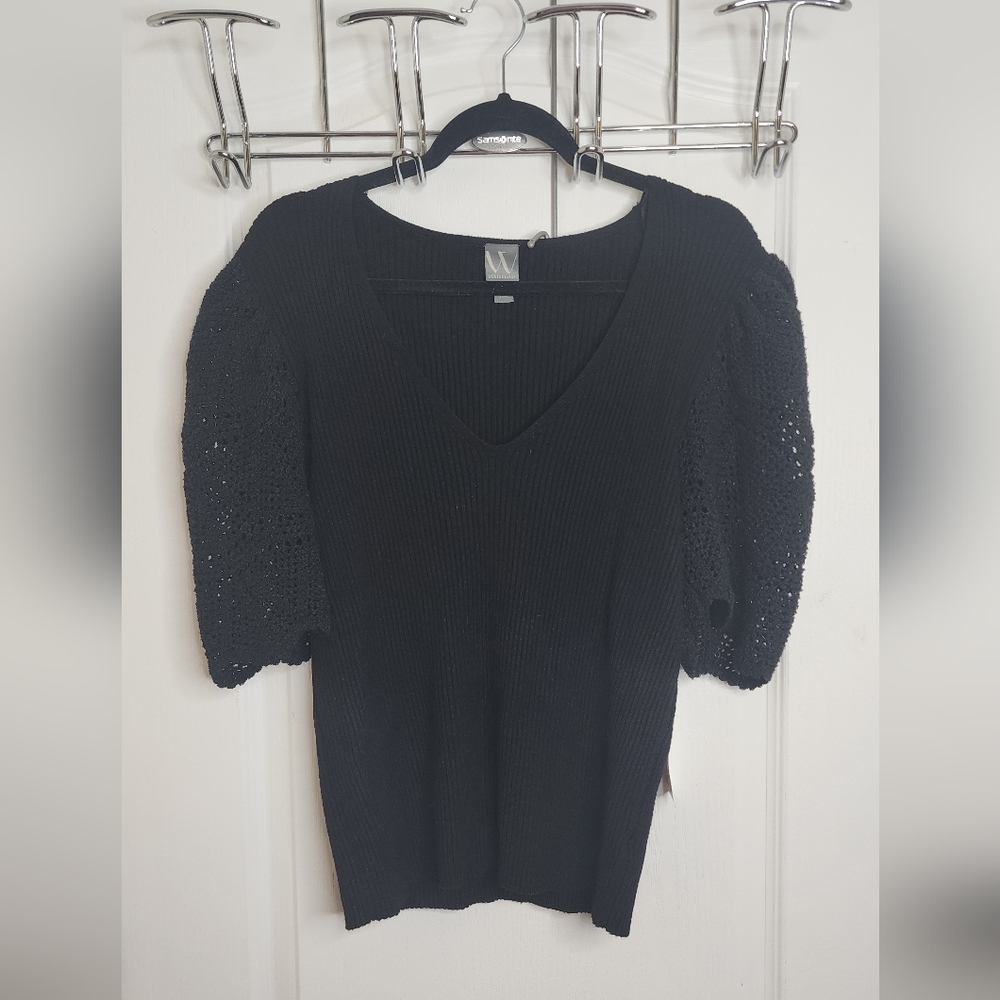 Worthington V Neck Elbow Sleeve Pullover  Sweater Nwt